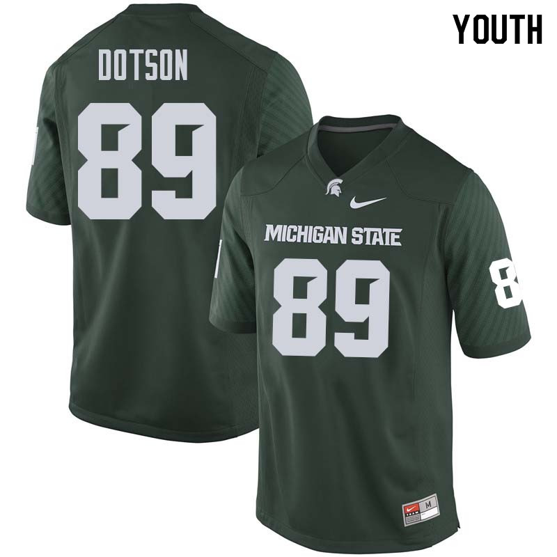 Youth #89 Matt Dotson Michigan State College Football Jerseys Sale-Green